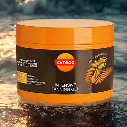 CVREOZ® Intensive Tanning Gel Non-Greasy, Water-Resistant with Carrot and Coconut Oil | Vitamin A & E