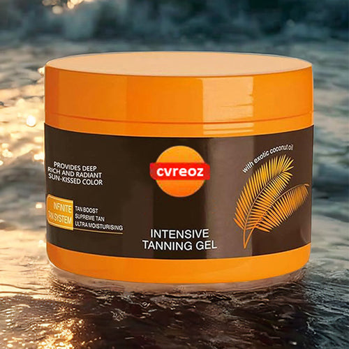 CVREOZ® Intensive Tanning Gel Non-Greasy, Water-Resistant with Carrot and Coconut Oil | Vitamin A & E