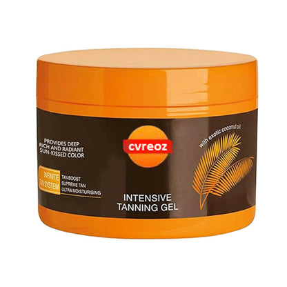 CVREOZ® Intensive Tanning Gel Non-Greasy, Water-Resistant with Carrot and Coconut Oil | Vitamin A & E