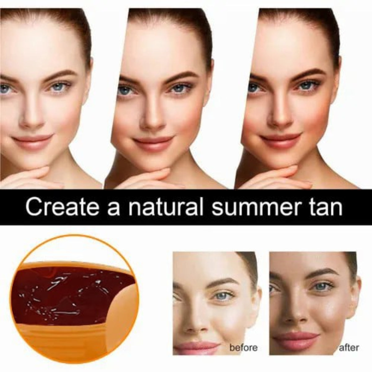 CVREOZ® Intensive Tanning Gel Non-Greasy, Water-Resistant with Carrot and Coconut Oil | Vitamin A & E